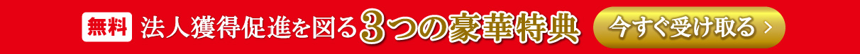 法人獲得促進を図る3つの豪華特典を今すぐ受け取る